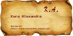 Kara Alexandra névjegykártya